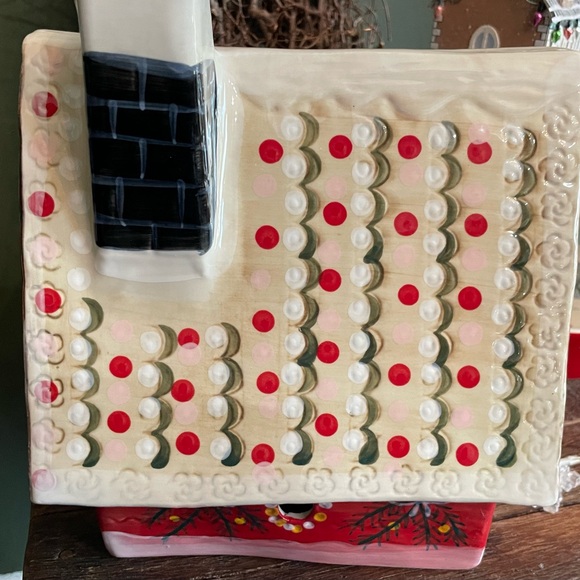 Anthropologie Nathalie Lete Holiday Village Red Christmas Ceramic House NEW - Picture 5 of 5